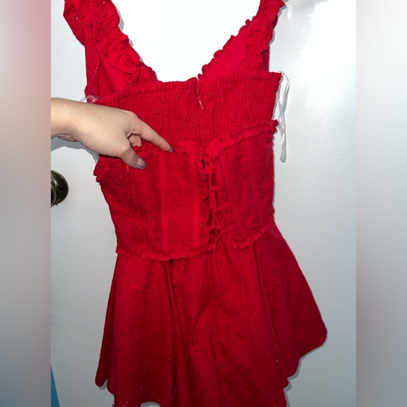 Babyboo Elba Playsuit Chic Off-Shoulder Red Mini Dress - Picture 8 of 10